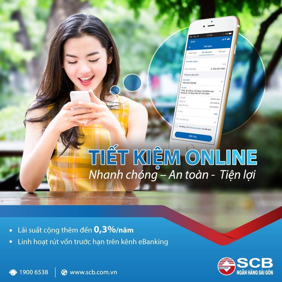 Gửi tiết kiệm online ngân hàng SCB nhanh chóng hiện nay