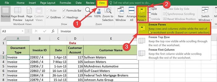 Hướng dẫn cách cố định cột, cố định dòng trong Excel