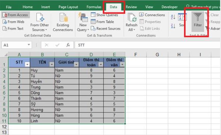 Hướng dẫn các cách lọc dữ liệu trong excel đơn giản nhất