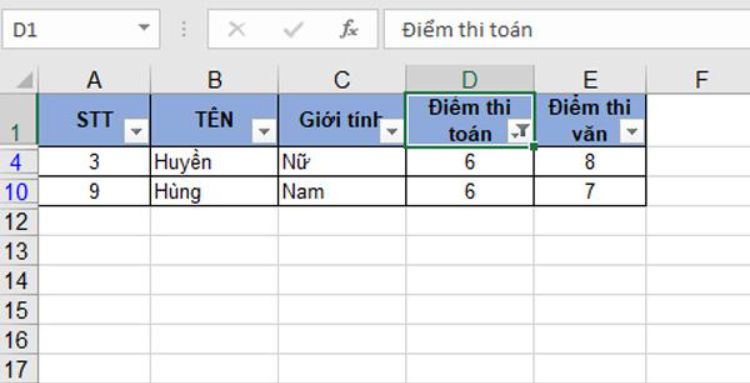 Hướng dẫn các cách lọc dữ liệu trong excel đơn giản nhất