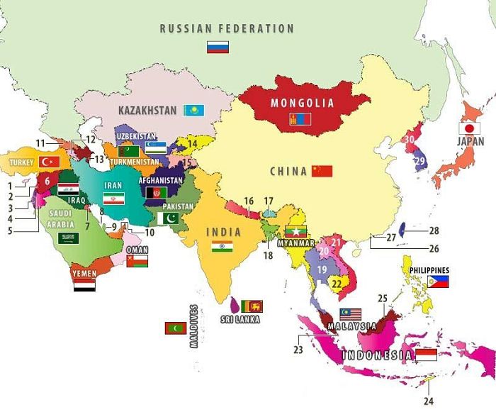 Tìm hiểu châu Á có bao nhiêu quốc gia?