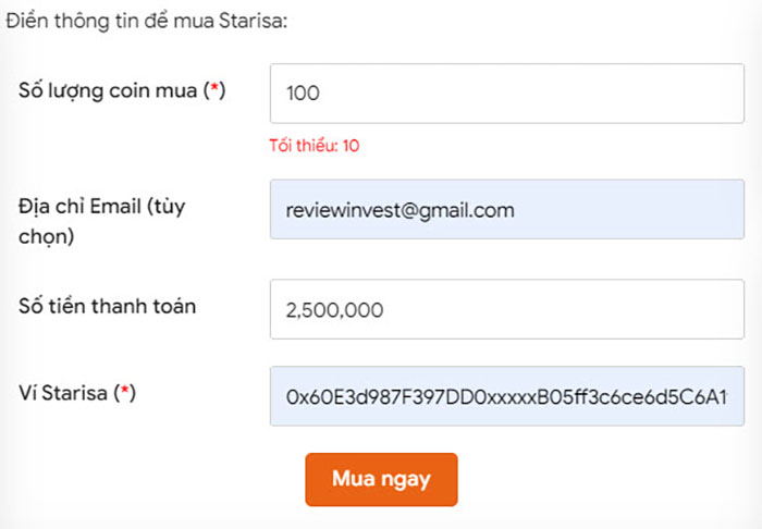 Mua bán Starisa