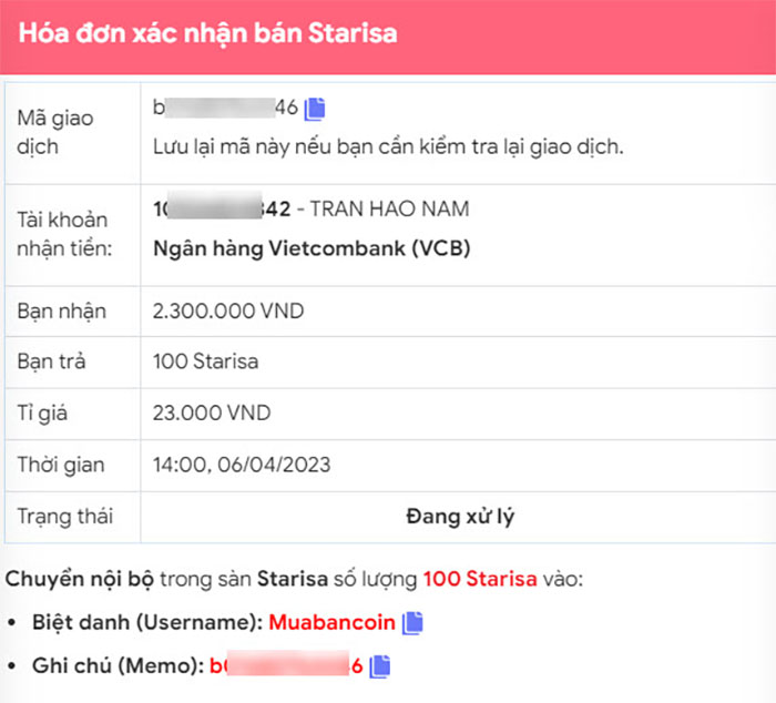 Mua bán Starisa