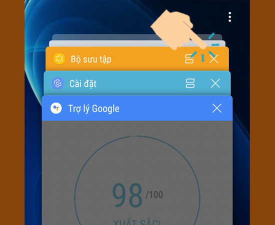  nhấn vào dấu X để tắt những ứng dụng chạy ngầm
