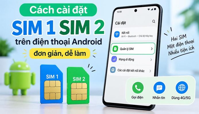 Cách cài đặt SIM 1 SIM 2 trên điện thoại Android đơn giản, dễ làm